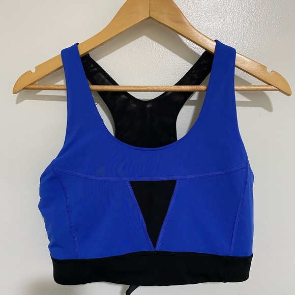 THE NORTH FACE Women’s Flash Dry Royal Blue Fitted Lightly Lined Sport Bra Sz L - Picture 3 of 11